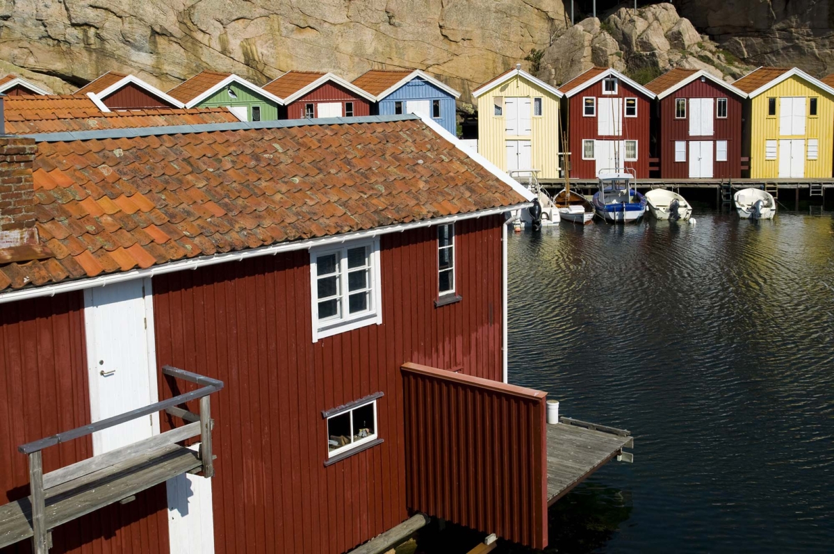 Bryggor och båtskjul i Smögen