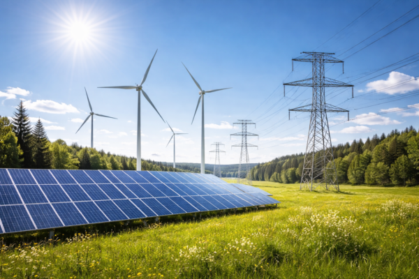 elkraft, vindkraft och solkraft för energiomställning