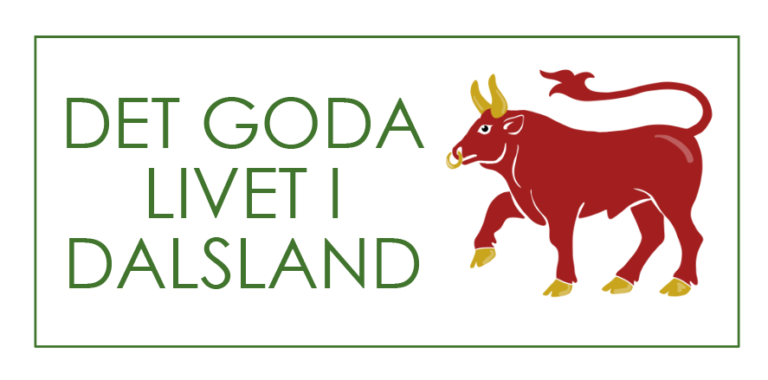 Grafik. Dalslandstjuren ihop med texten Det goda livet i Dalsland.